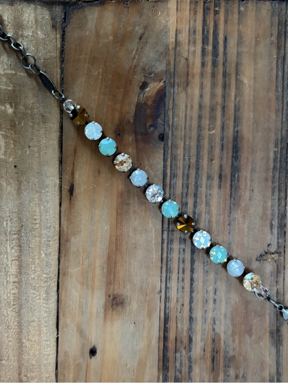 Sabika Turquoise, White & Amber Crystal Bracelet